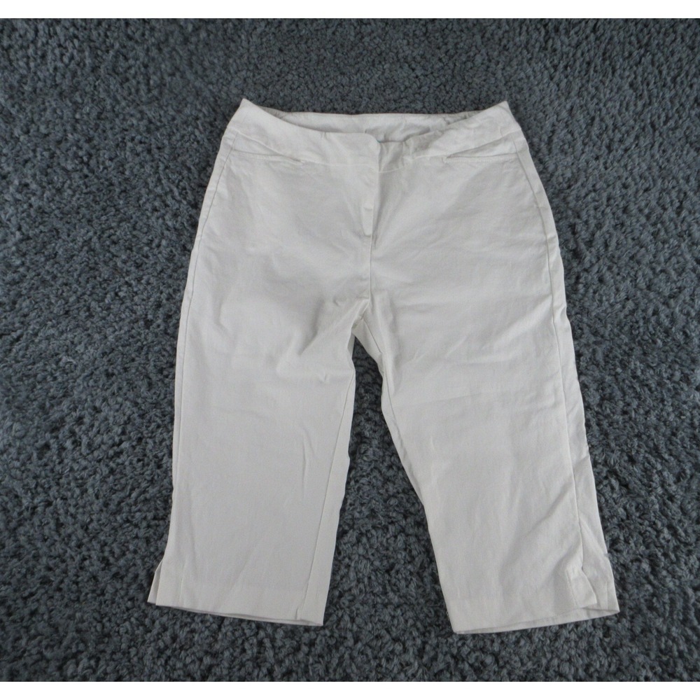 Anthony's Resort Wear Pants Womens 16 White Elastic Waist Capri 32x16*